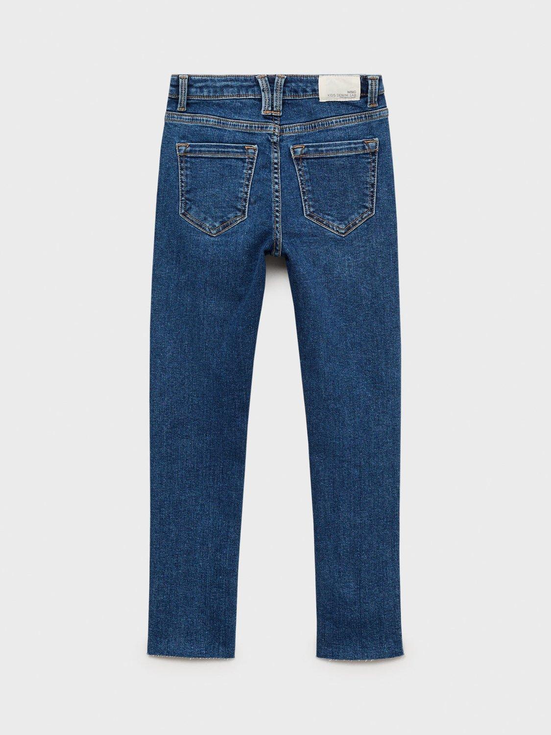 Product image 3 of 4, which shows Mango Kids' Five Pocket Skinny Jeans, Dark Blue, 11 years