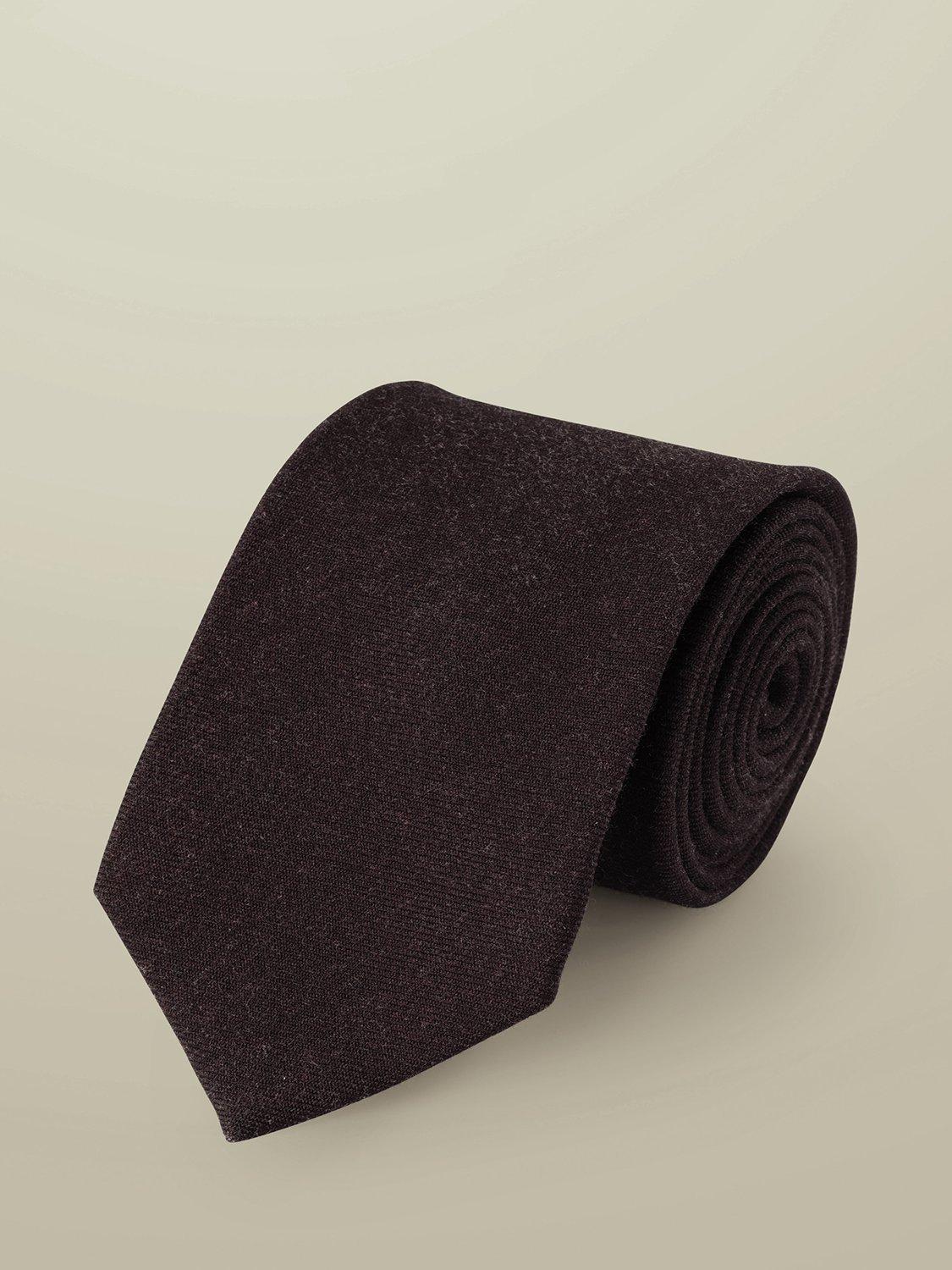 Product image 1 of 2, which shows Charles Tyrwhitt Textured Pure Wool Tie, Red, One Size