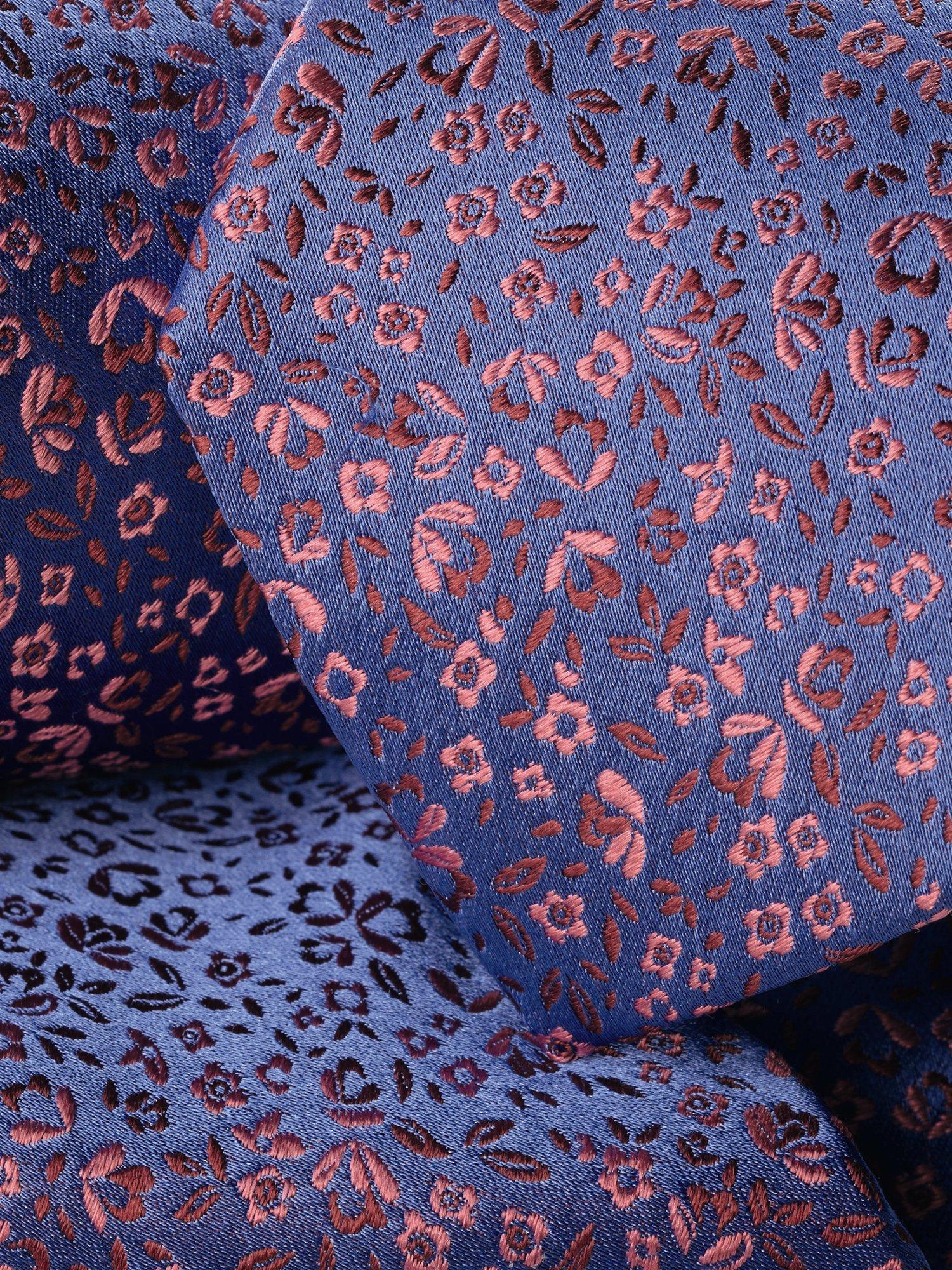 Product image 2 of 2, which shows Charles Tyrwhitt Micro Floral Silk Tie, Blue/Pink, One Size