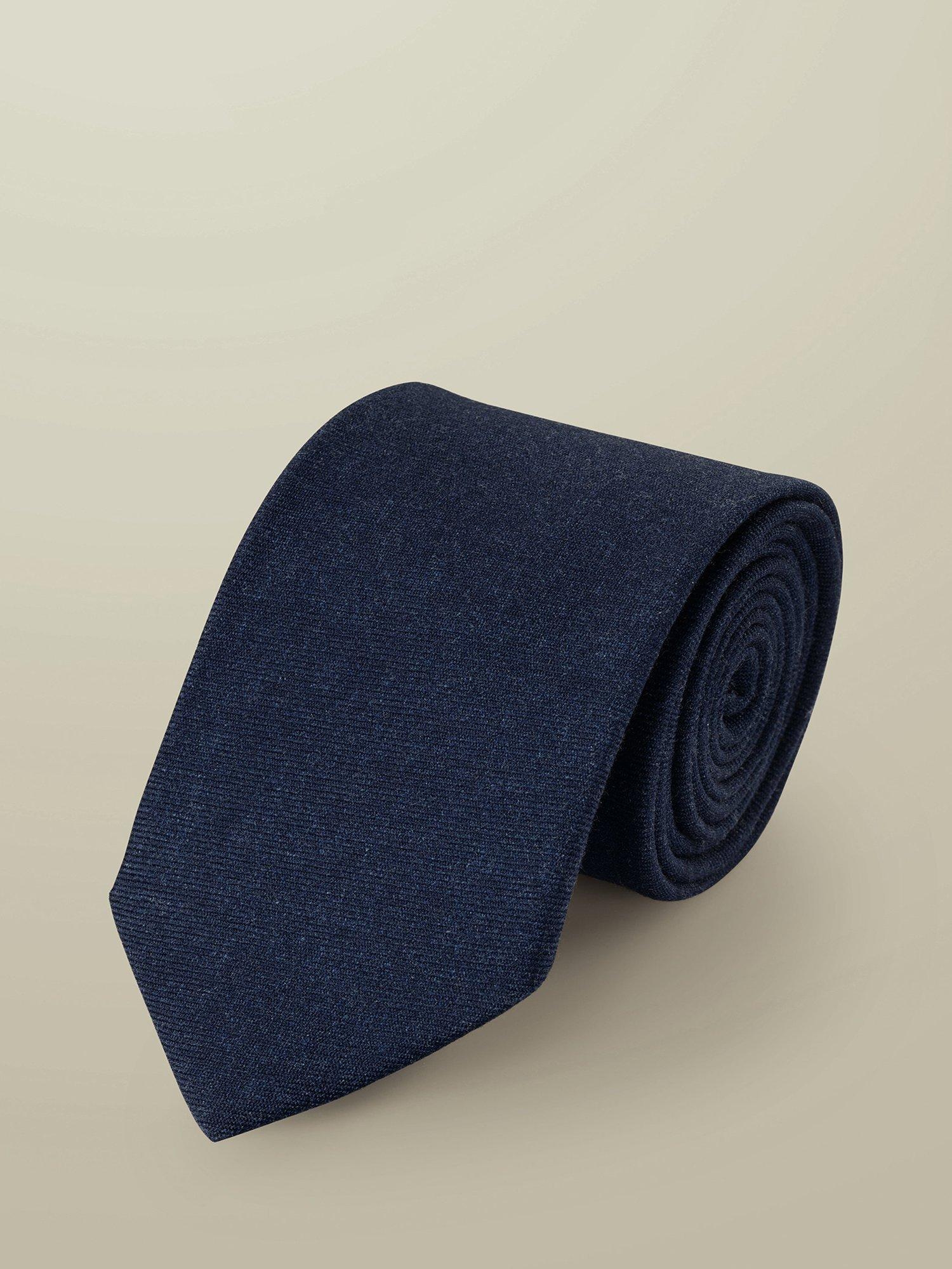 Product image 1 of 2, which shows Charles Tyrwhitt Textured Pure Wool Tie, Blue, One Size