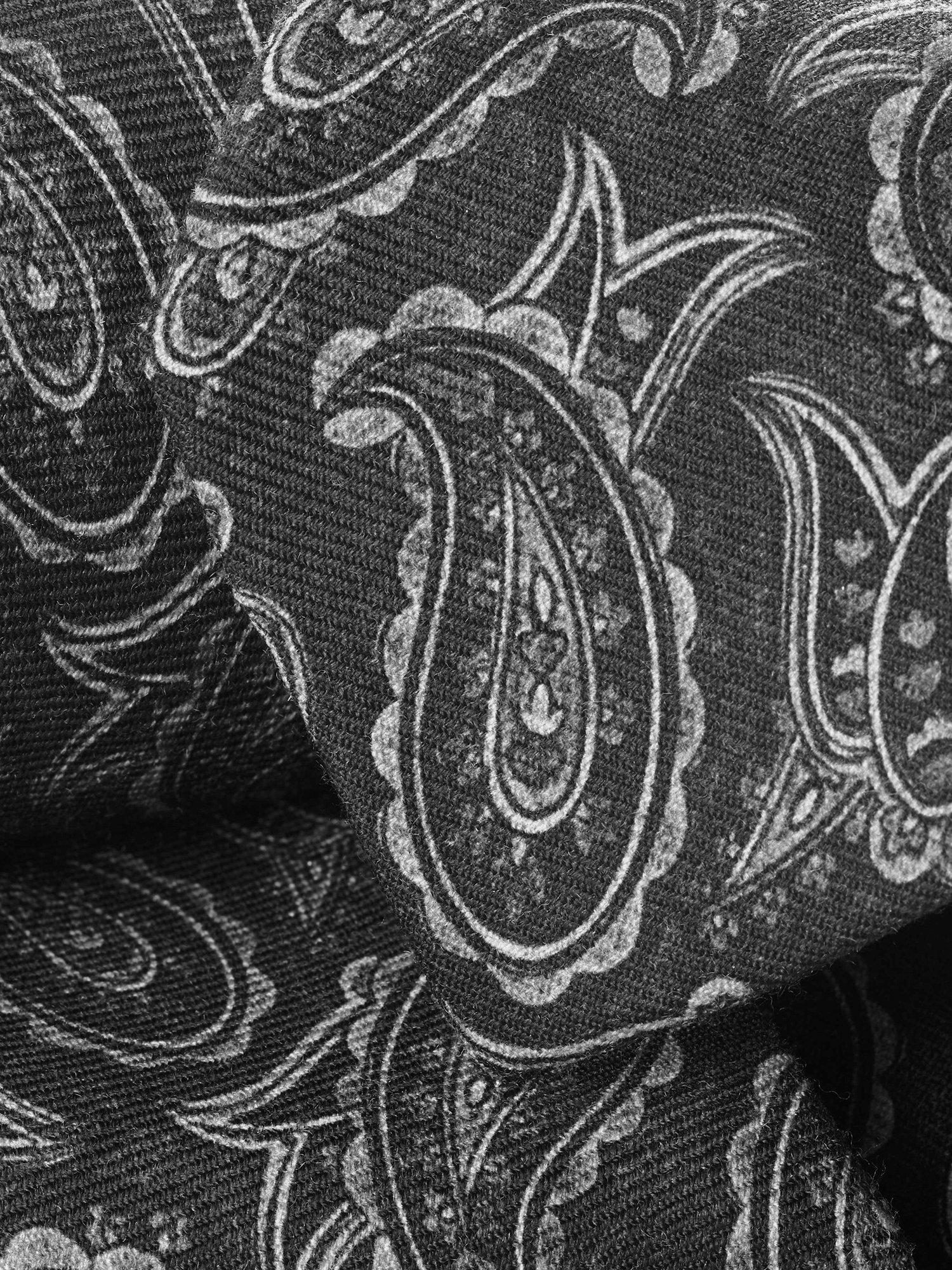 Product image 2 of 2, which shows Charles Tyrwhitt Paisley Print Wool Tie, Grey/White, One Size