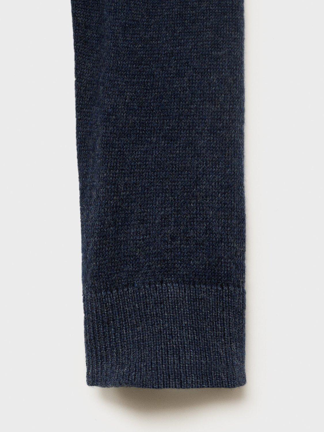 Product image 3 of 4, which shows Mango Kids' Lukeb Cotton Zip Neck Cardigan, Navy, 12-18 months