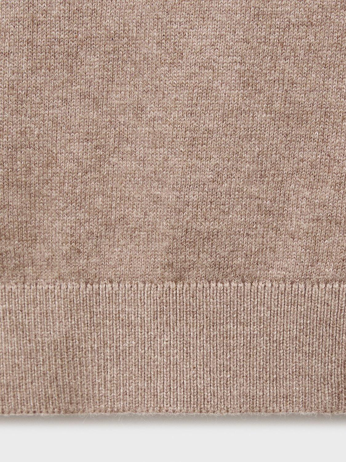 Product image 3 of 4, which shows Mango Kids' Harry Cotton Zip Neck Jumper, Medium Brown, 9-12 months