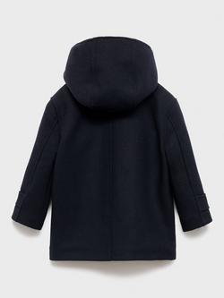 Mango Kids' Toby Duffle Coat, Navy - view 2, Navy