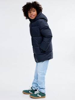 Mango Kids' Amerlong Puffer Jacket, Navy, Navy