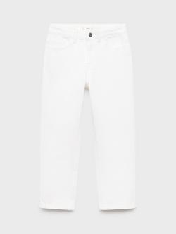 Mango Kids' Denim Dad Jeans, White, White