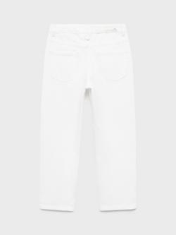 Mango Kids' Denim Dad Jeans, White - view 2, White
