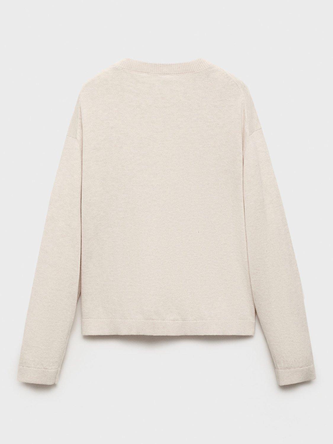 Product image 3 of 5, which shows Mango Kids' Pip Cotton Sweatshirt, Light Beige, 5-6 years
