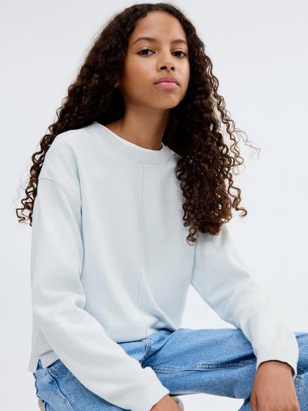 Mango Kids' Pip Cotton Sweatshirt - view 2, Pastel Blue