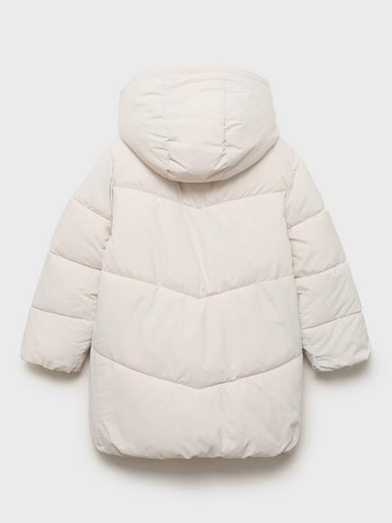 Mango Kids' Anna Hooded Puffer Jacket, Natural White - view 2, Natural White