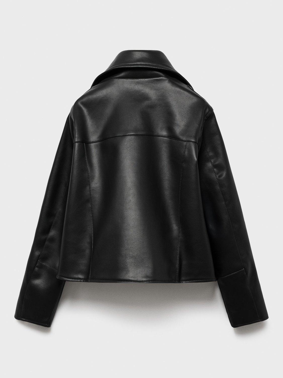 Product image 2 of 4, which shows Mango Kids' Galia Biker Jacket, Black, 10 years