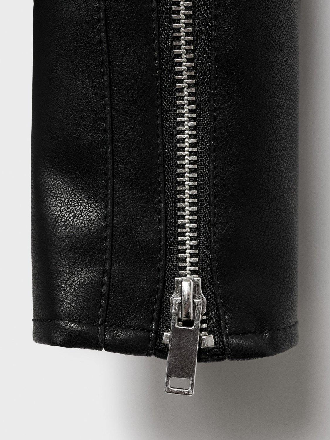 Product image 4 of 4, which shows Mango Kids' Galia Biker Jacket, Black, 10 years