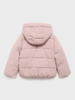 Mango Kids' Valeria Puffer Jacket, Pink - view 2, Pink