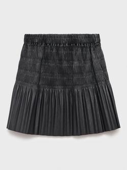 Mango Kids' Jana Faux Leather Mini Skirt, Black, Black