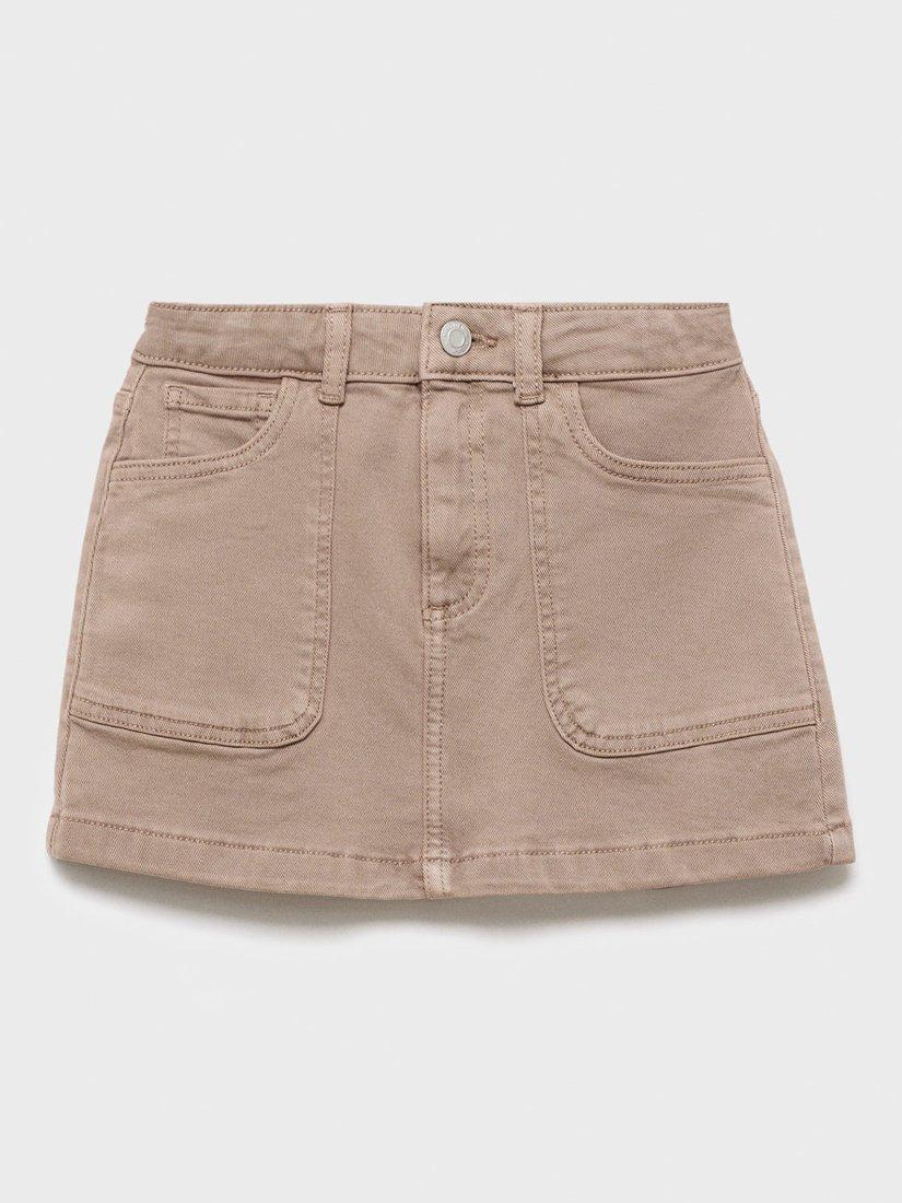 Mango Sabrina A-Line Mini Skirt, Brown