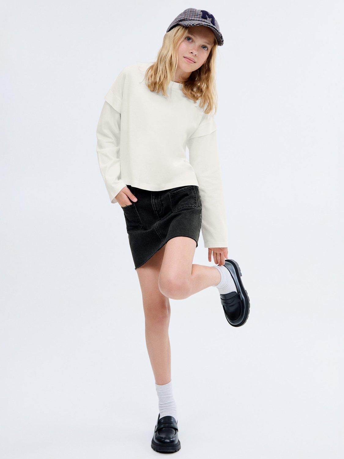 Product image 2 of 5, which shows Mango Kids' Sue A-Line Mini Skirt, Black, 6 years