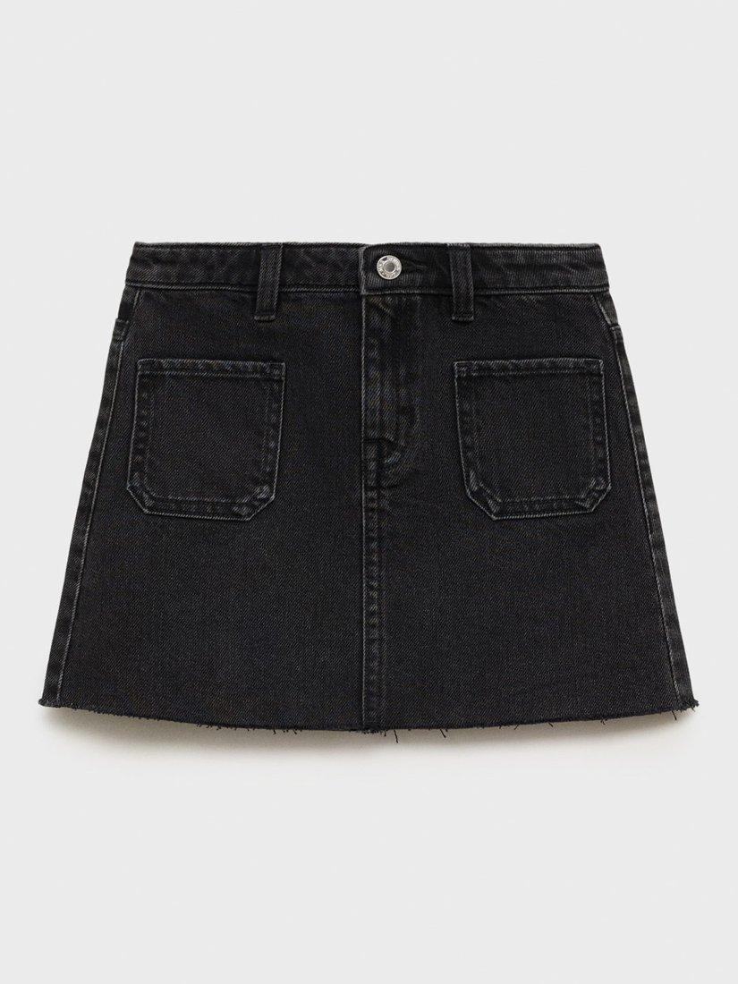 Product image 3 of 5, which shows Mango Kids' Sue A-Line Mini Skirt, Black, 6 years