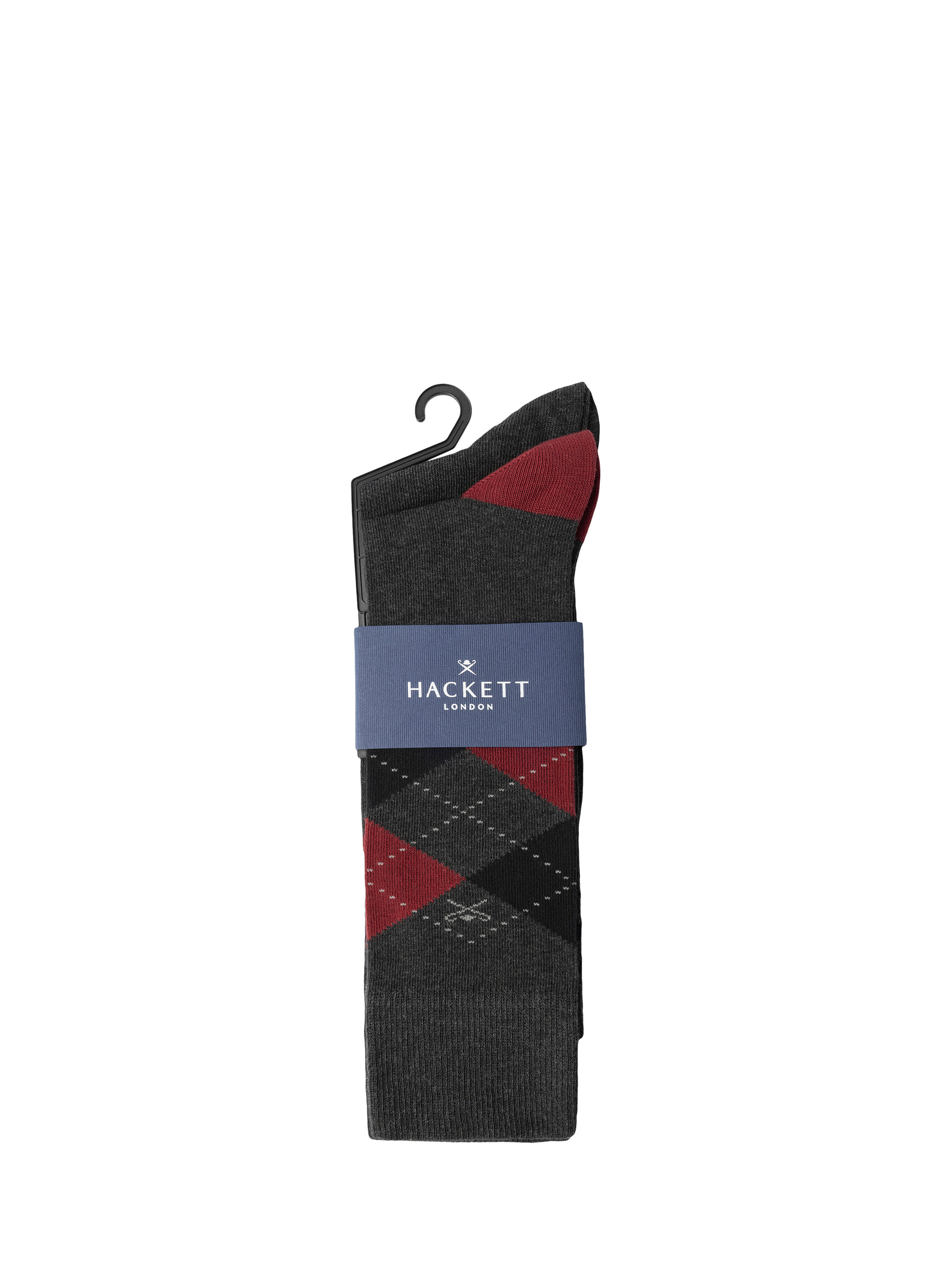 Product image 2 of 4, which shows Hackett London Jacquard Socks, Granite Grey, M-L