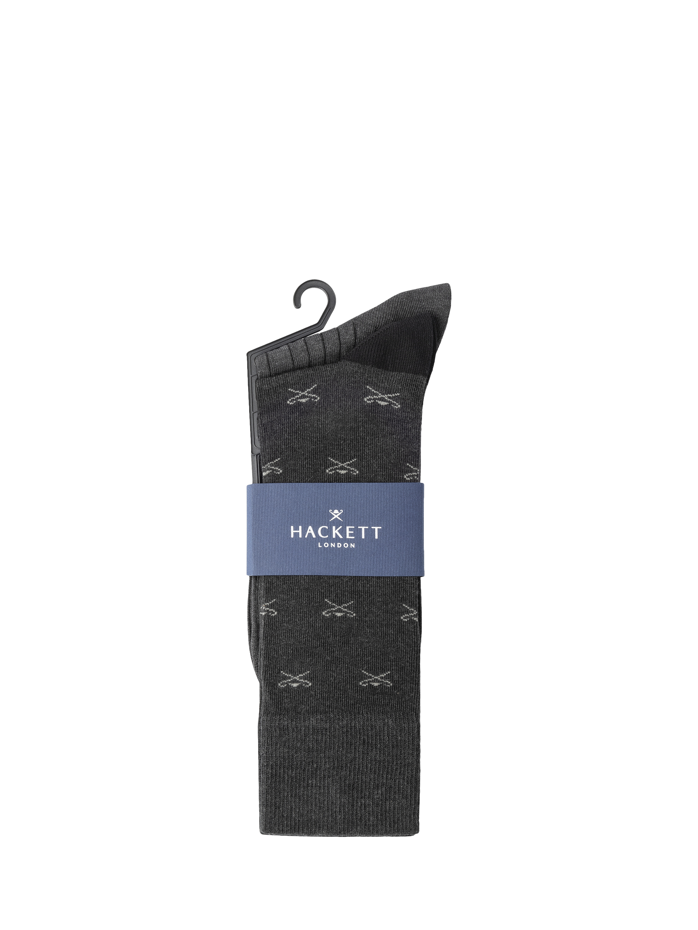 Product image 2 of 4, which shows Hackett London Jacquard Socks, Granite Grey, S-M