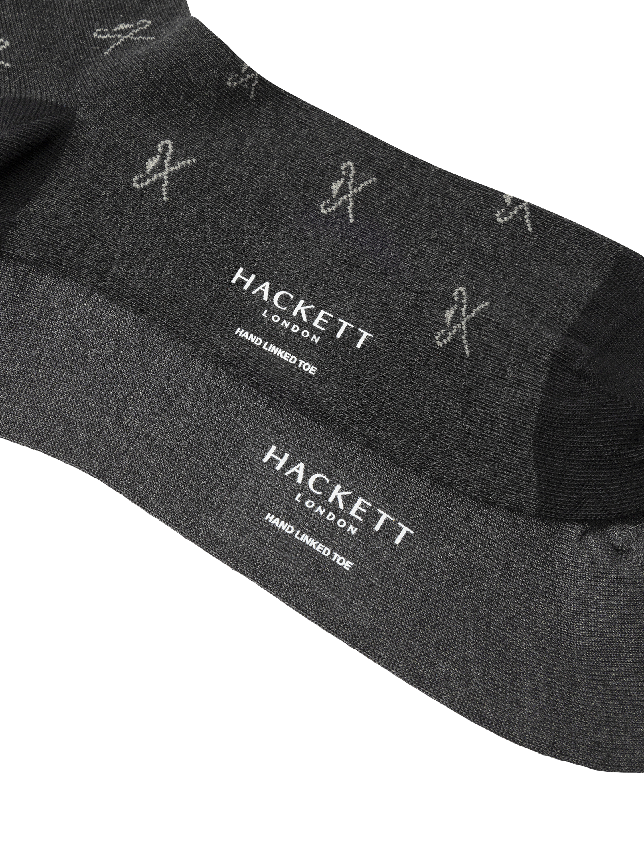 Product image 3 of 4, which shows Hackett London Jacquard Socks, Granite Grey, S-M
