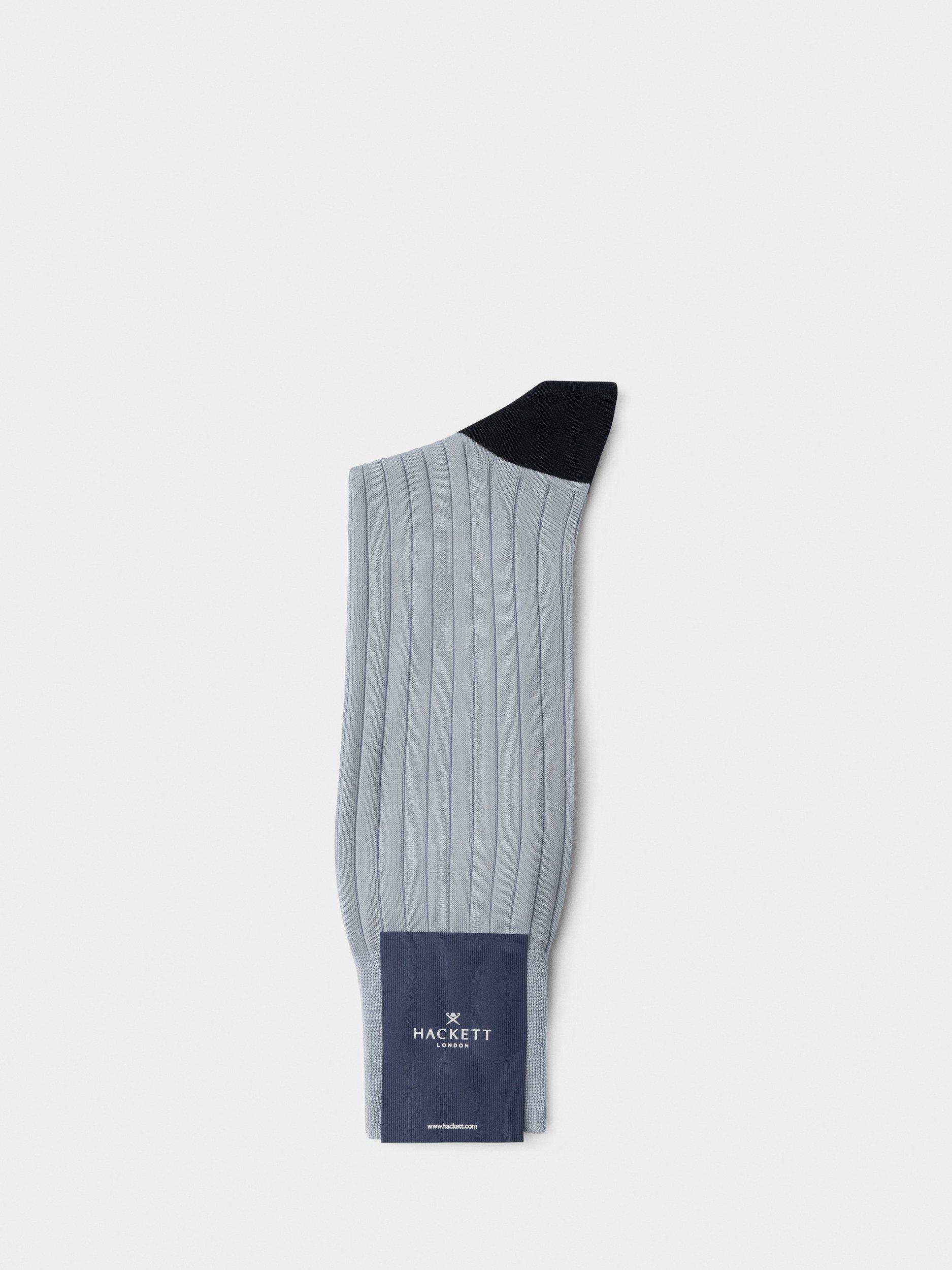 Product image 2 of 4, which shows Hackett London Cotton Socks, Chambray Blue, S-M