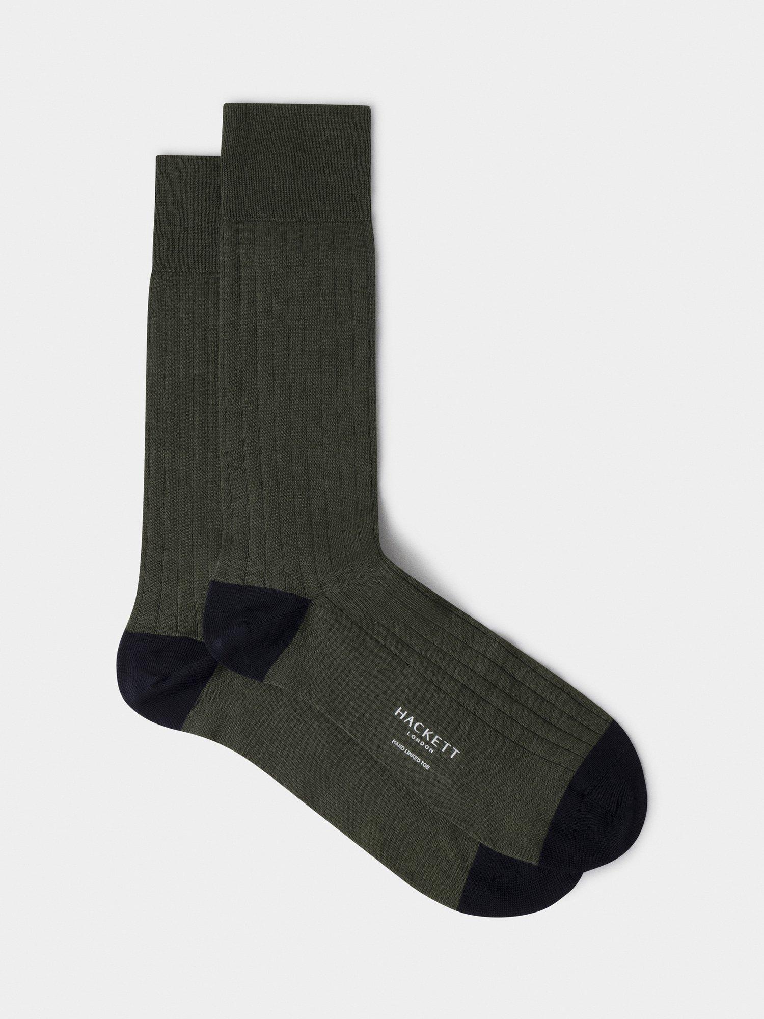 Product image 1 of 4, which shows Hackett London Wool Blend Socks, Duck Green, M-L