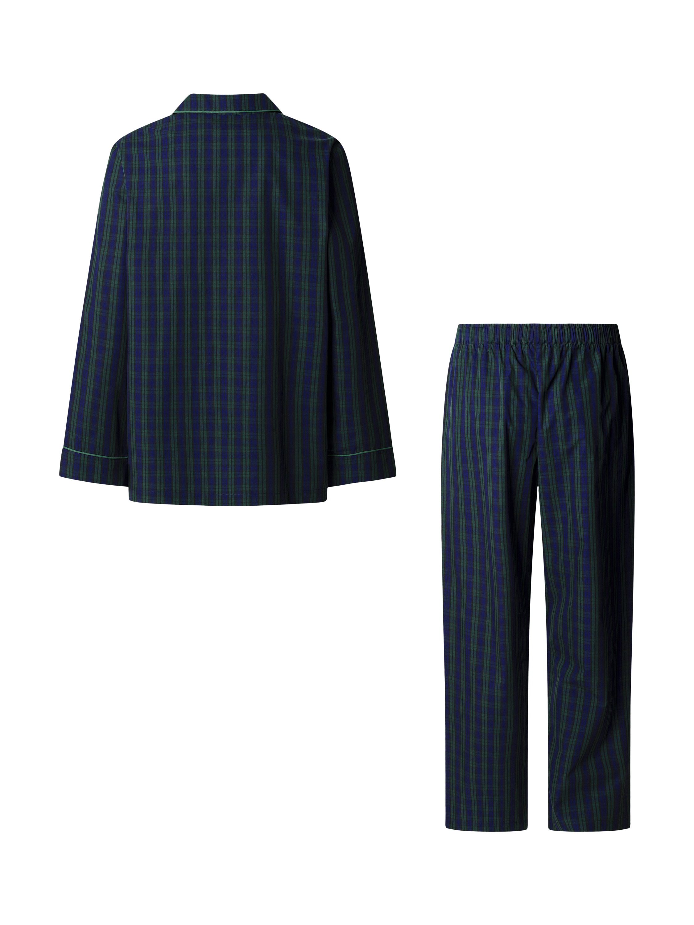 Product image 2 of 8, which shows Hackett London Cotton Tartan Pyjama Set, Blue Print, XXL