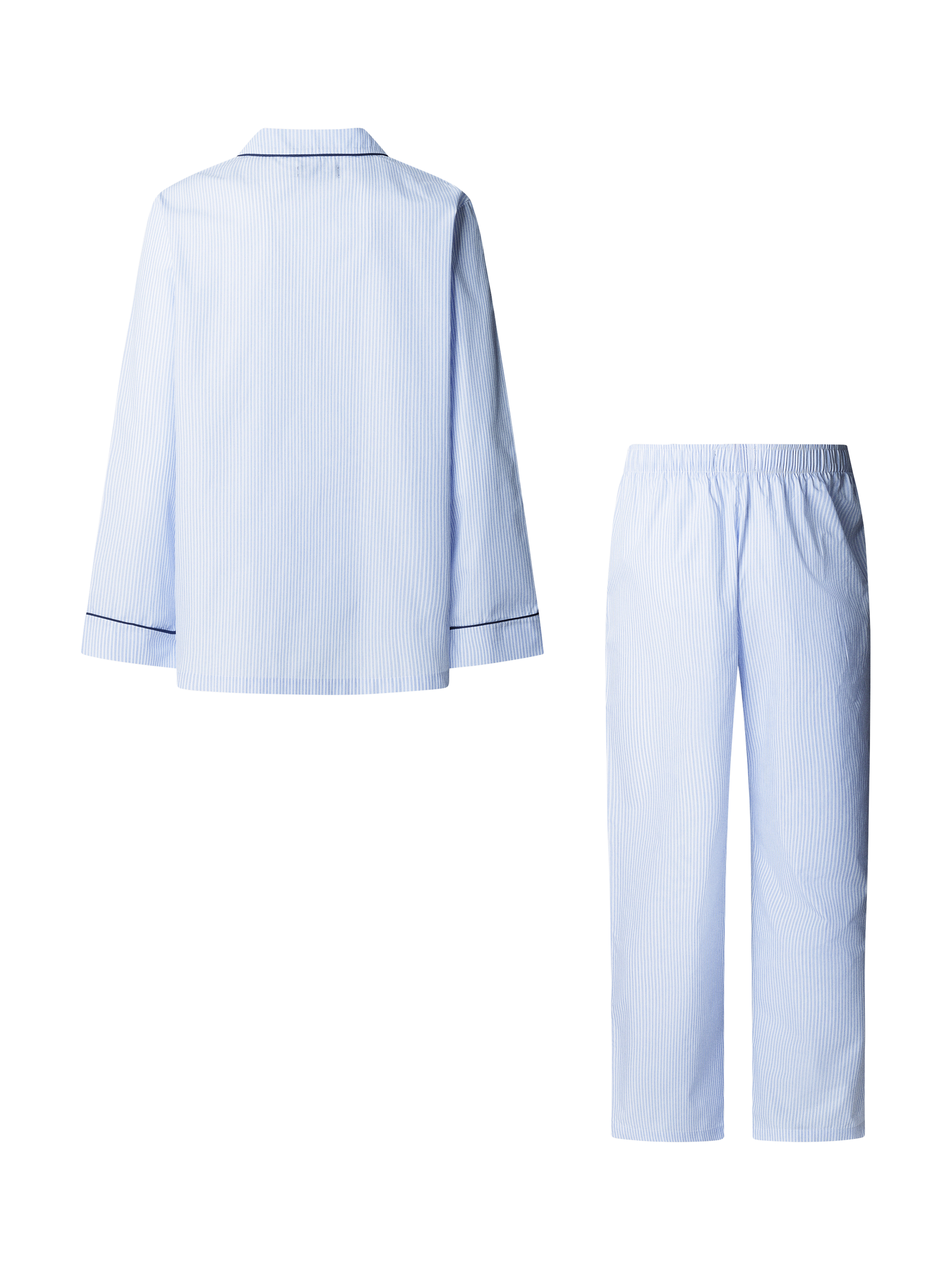 Product image 2 of 8, which shows Hackett London Cotton Stripe Pyjama Set, Sky Blue, L