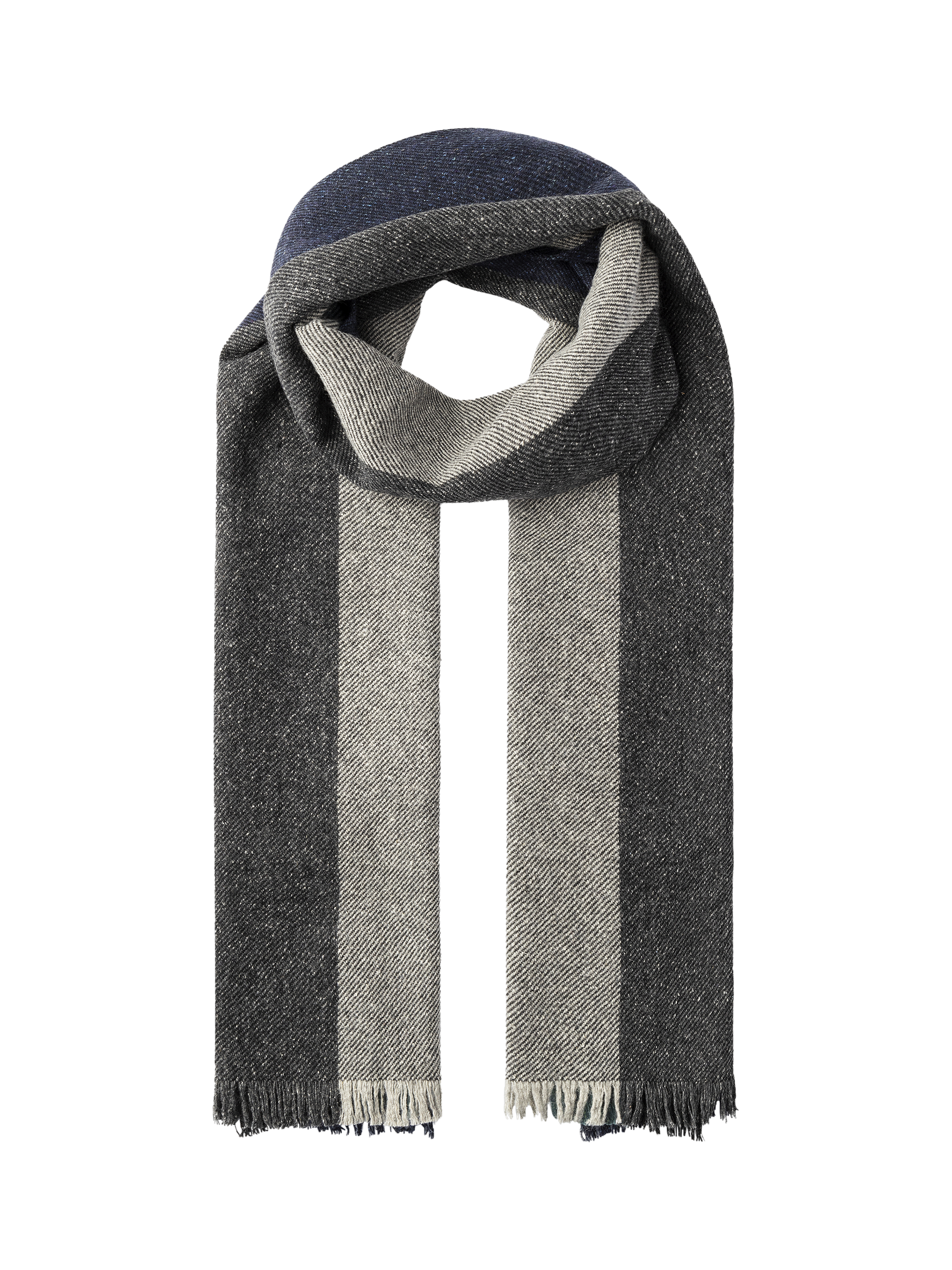 Product image 1 of 4, which shows Hackett London Donegal Stripe Scarf, Blue, One Size