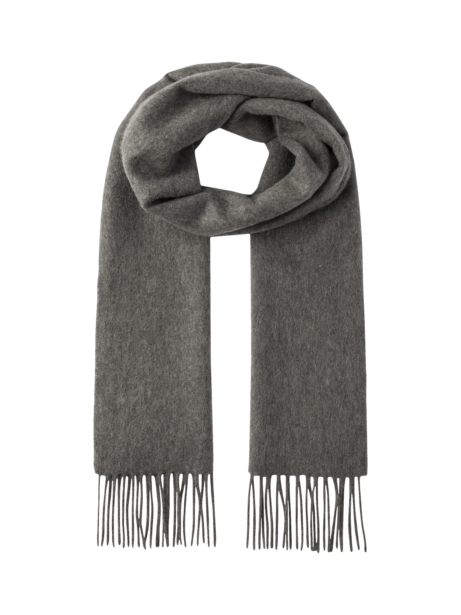 Product image 1 of 4, which shows Hackett London Cashmere Scarf, Steel Grey, One Size