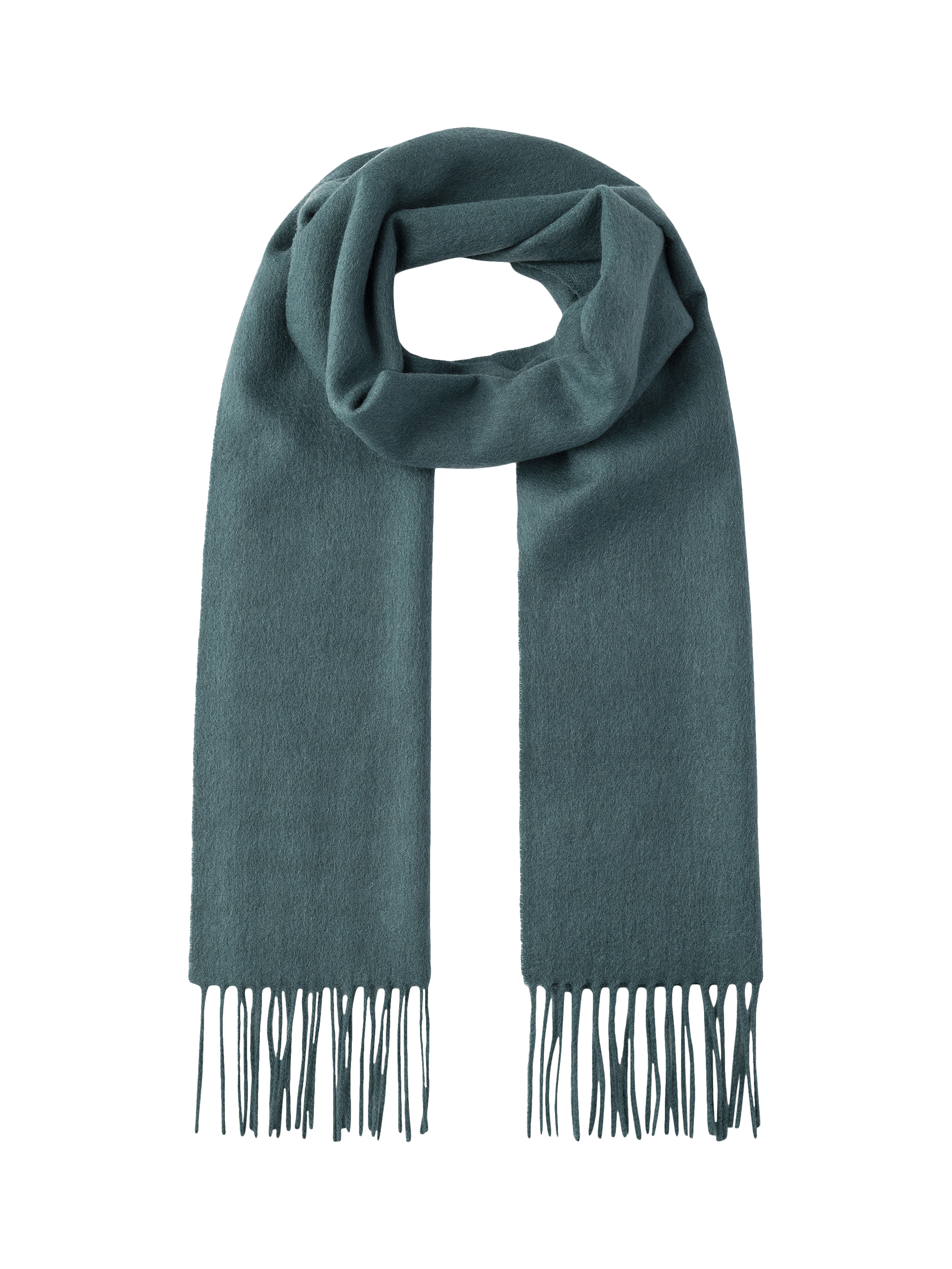 Product image 1 of 4, which shows Hackett London Cashmere Scarf, Teal Blue, One Size