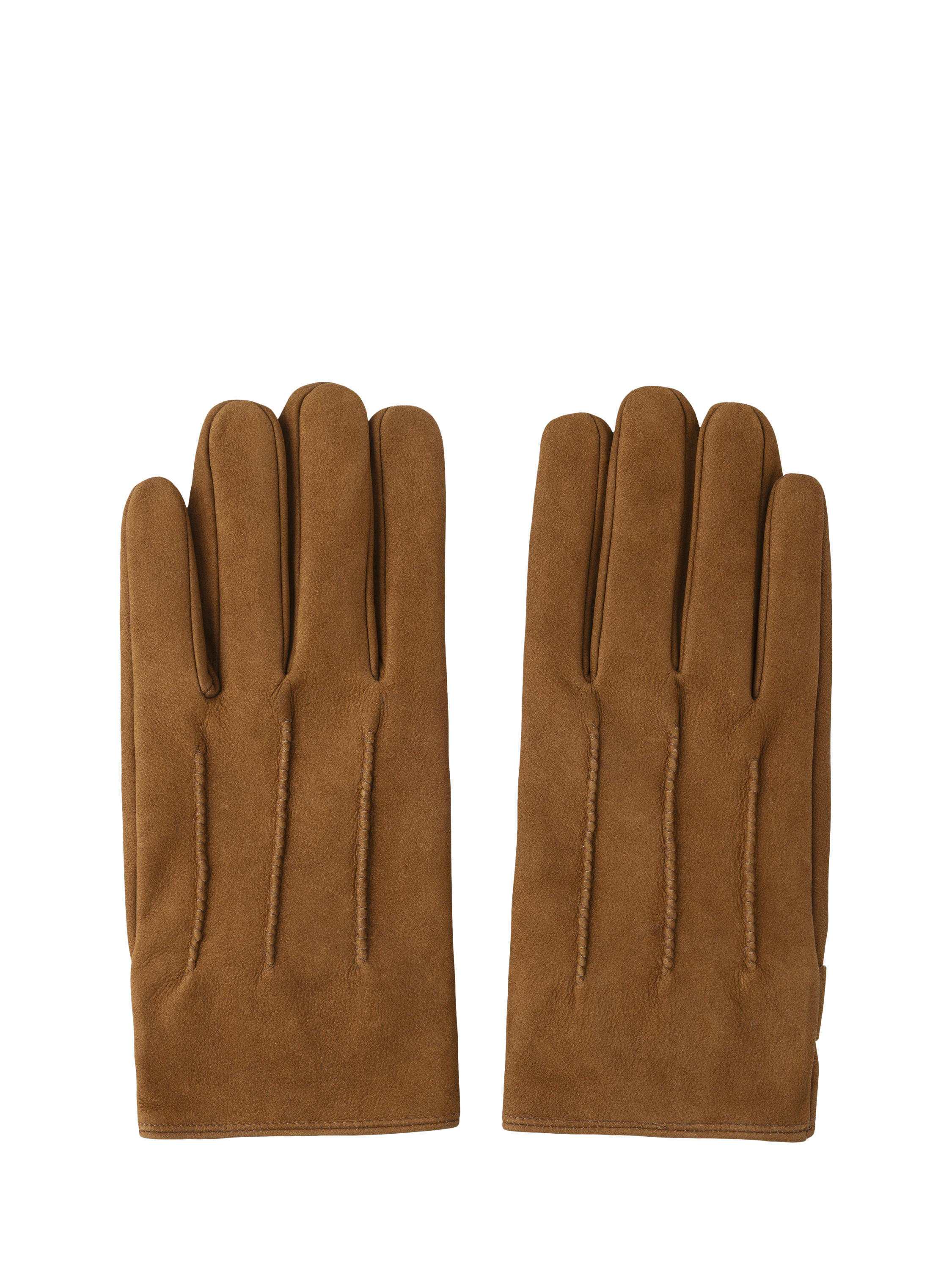 Product image 1 of 4, which shows Hackett London Nubuck Leather Commuter Gloves, Tan Brown, M