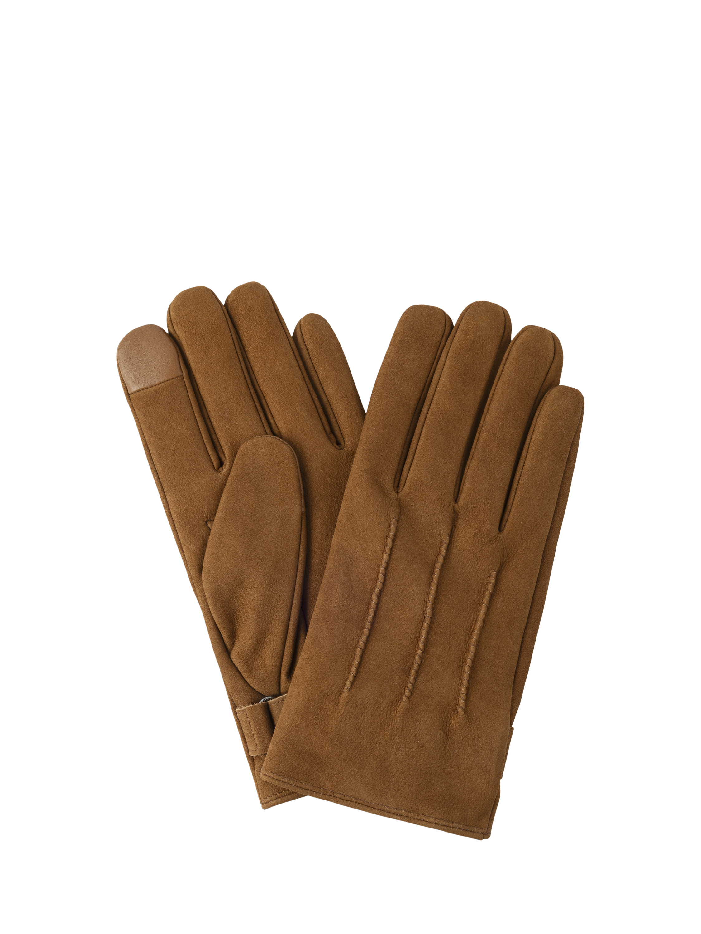 Product image 2 of 4, which shows Hackett London Nubuck Leather Commuter Gloves, Tan Brown, M