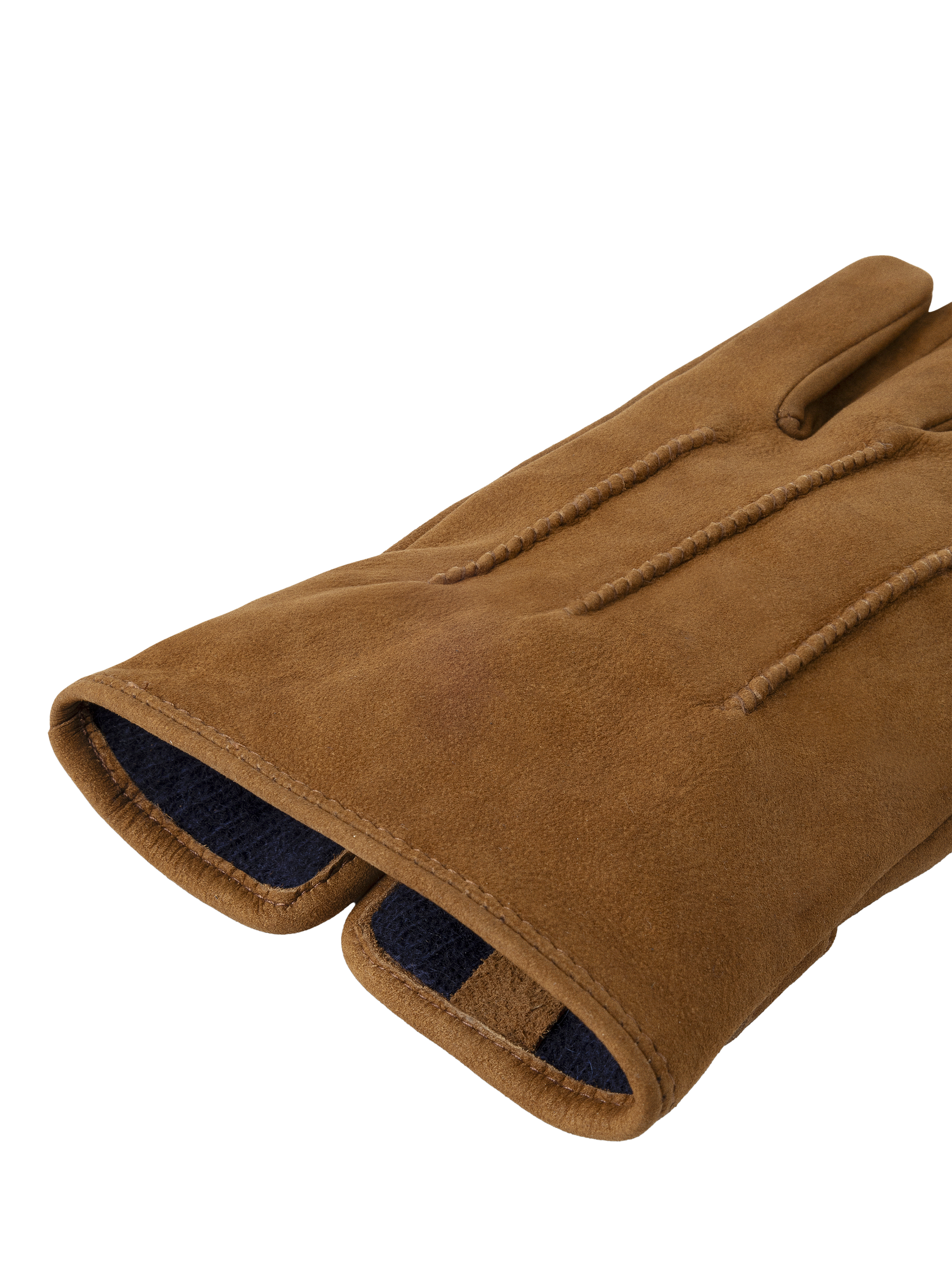 Product image 3 of 4, which shows Hackett London Nubuck Leather Commuter Gloves, Tan Brown, M