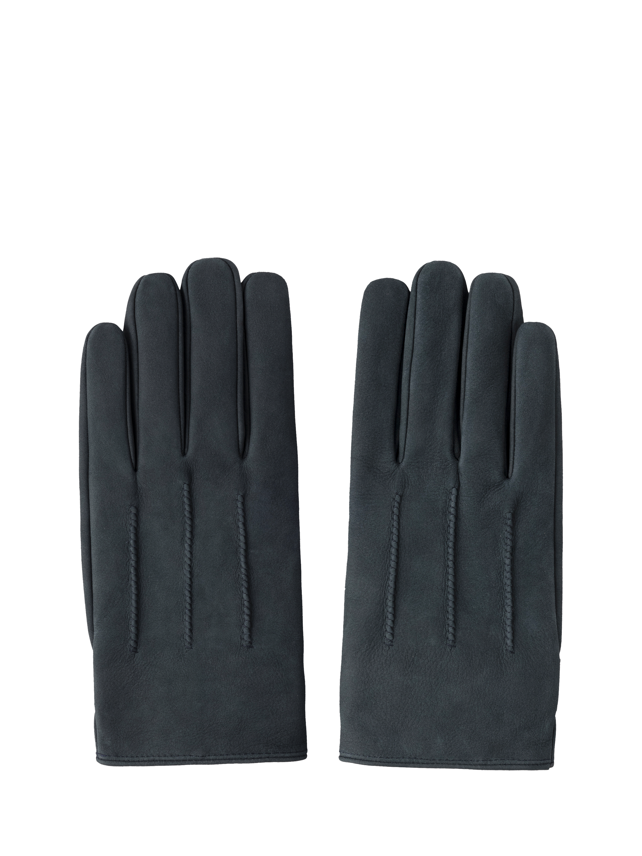 Product image 1 of 4, which shows Hackett London Nubuck Leather Commuter Gloves, Navy, M