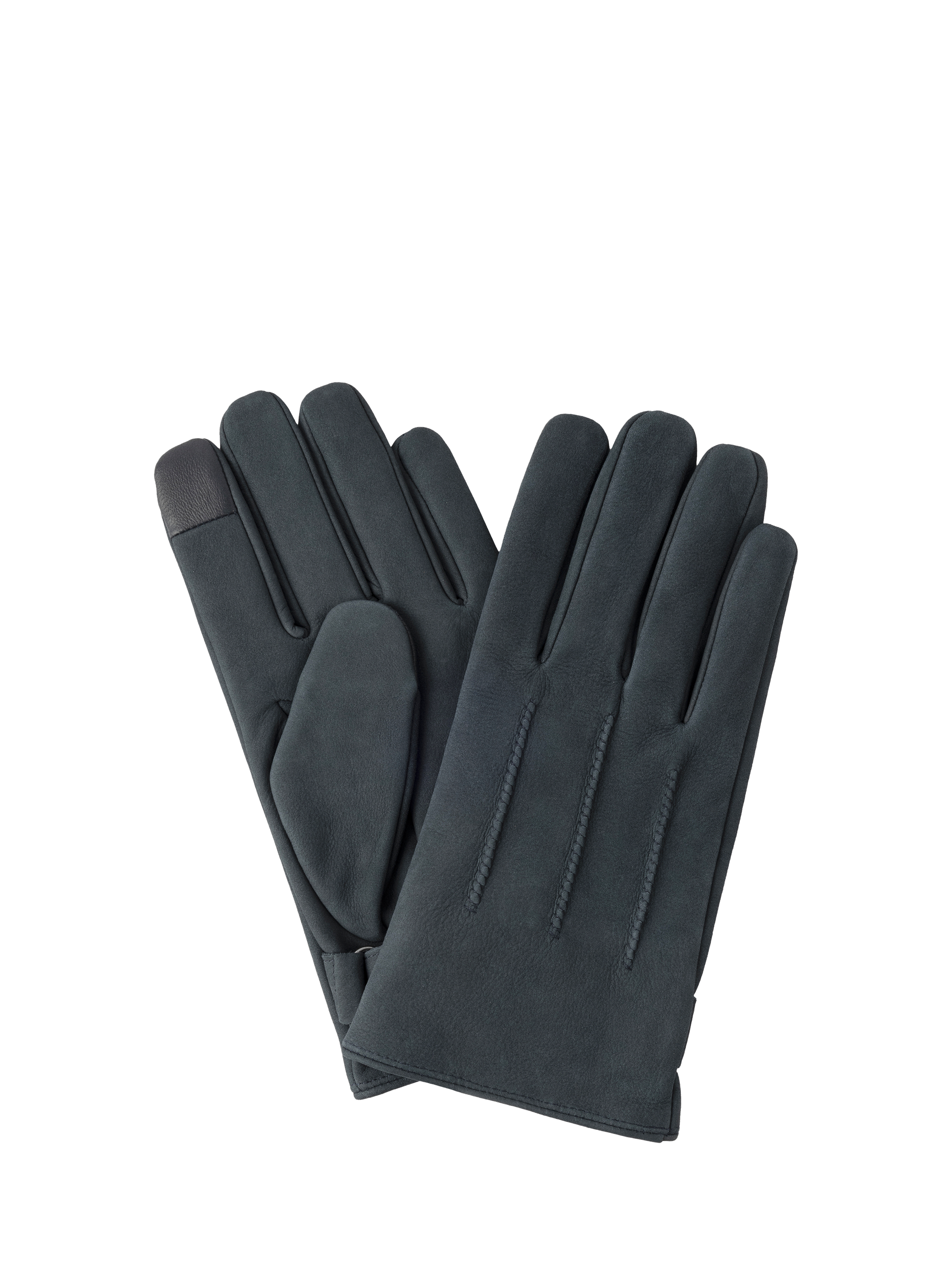 Product image 2 of 4, which shows Hackett London Nubuck Leather Commuter Gloves, Navy, M