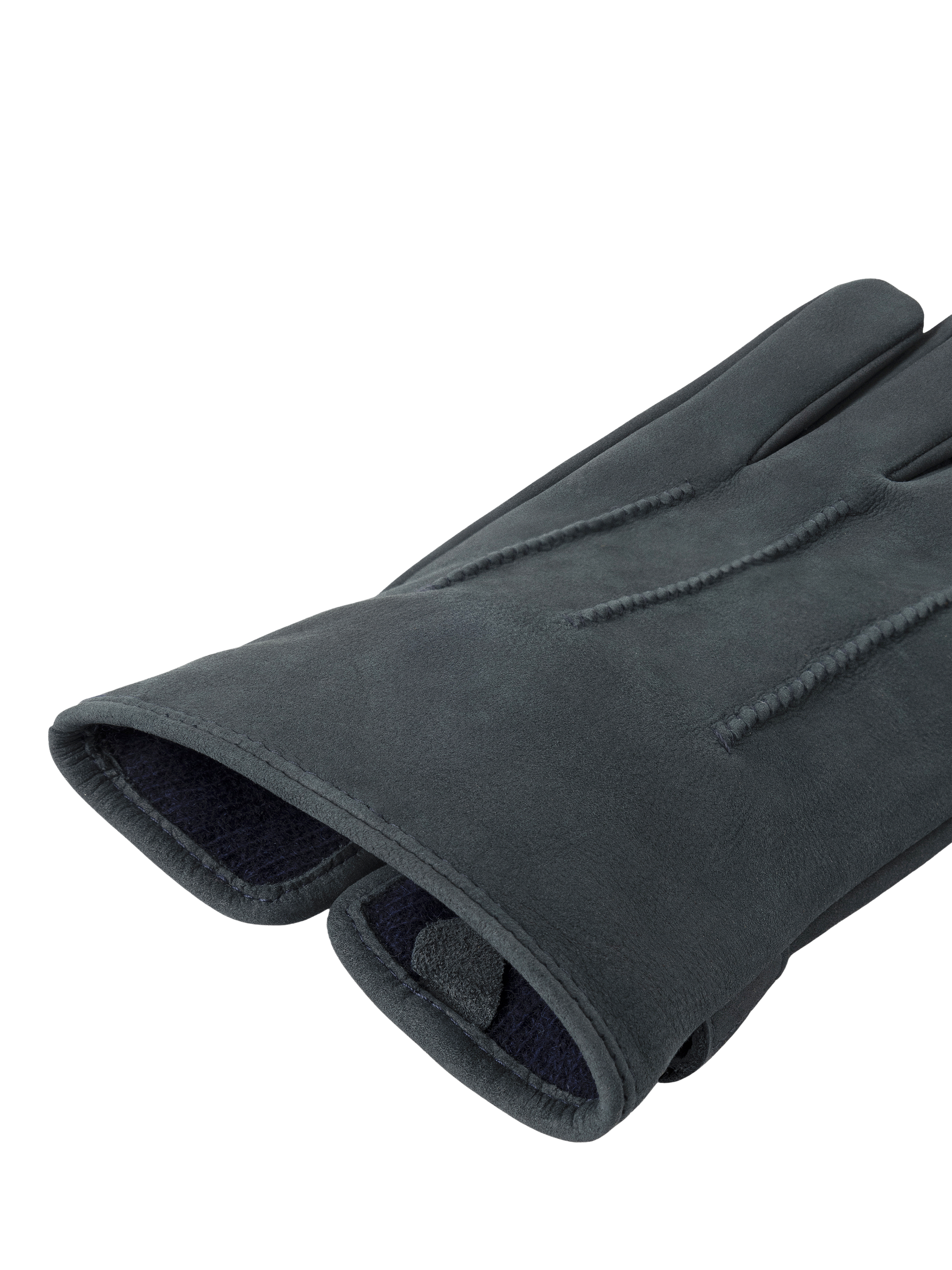 Product image 3 of 4, which shows Hackett London Nubuck Leather Commuter Gloves, Navy, M
