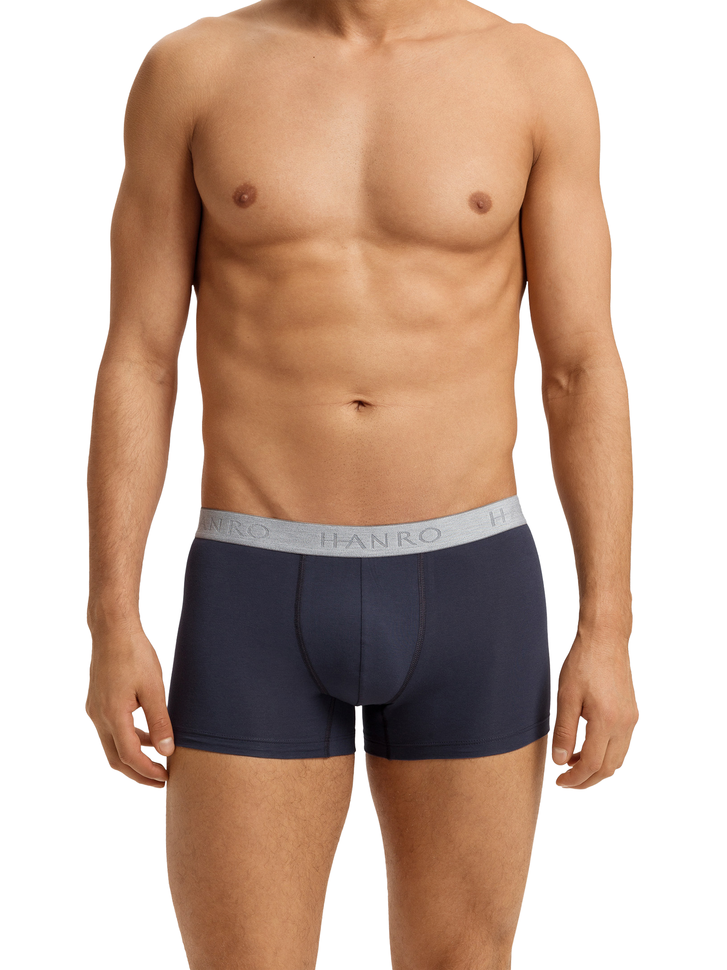 Product image 2 of 11, which shows Hanro Stretch Cotton Essentials Pants, Pack of 2, Barolo/Blue, S