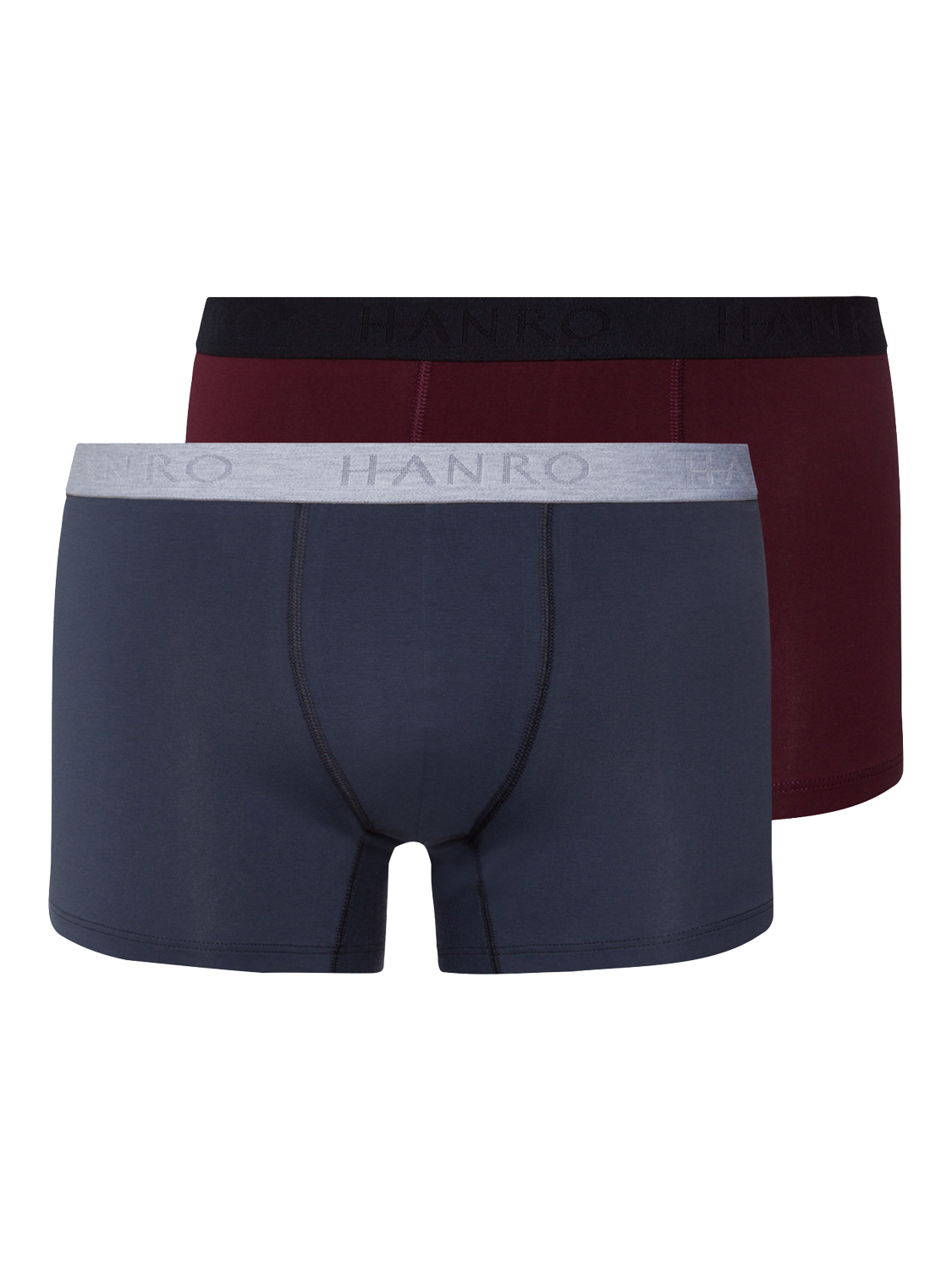 Product image 4 of 11, which shows Hanro Stretch Cotton Essentials Pants, Pack of 2, Barolo/Blue, S