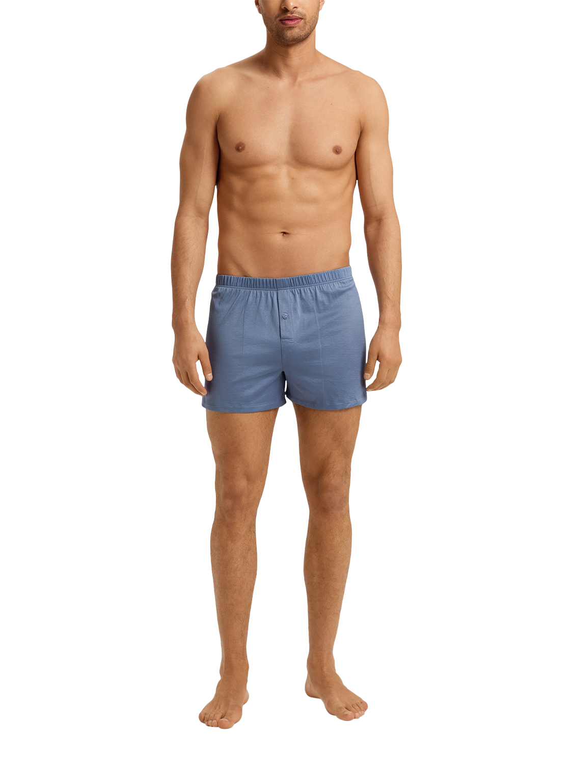 Product image 3 of 6, which shows Hanro Cotton Sporty Boxers, Dusky Aqua, S