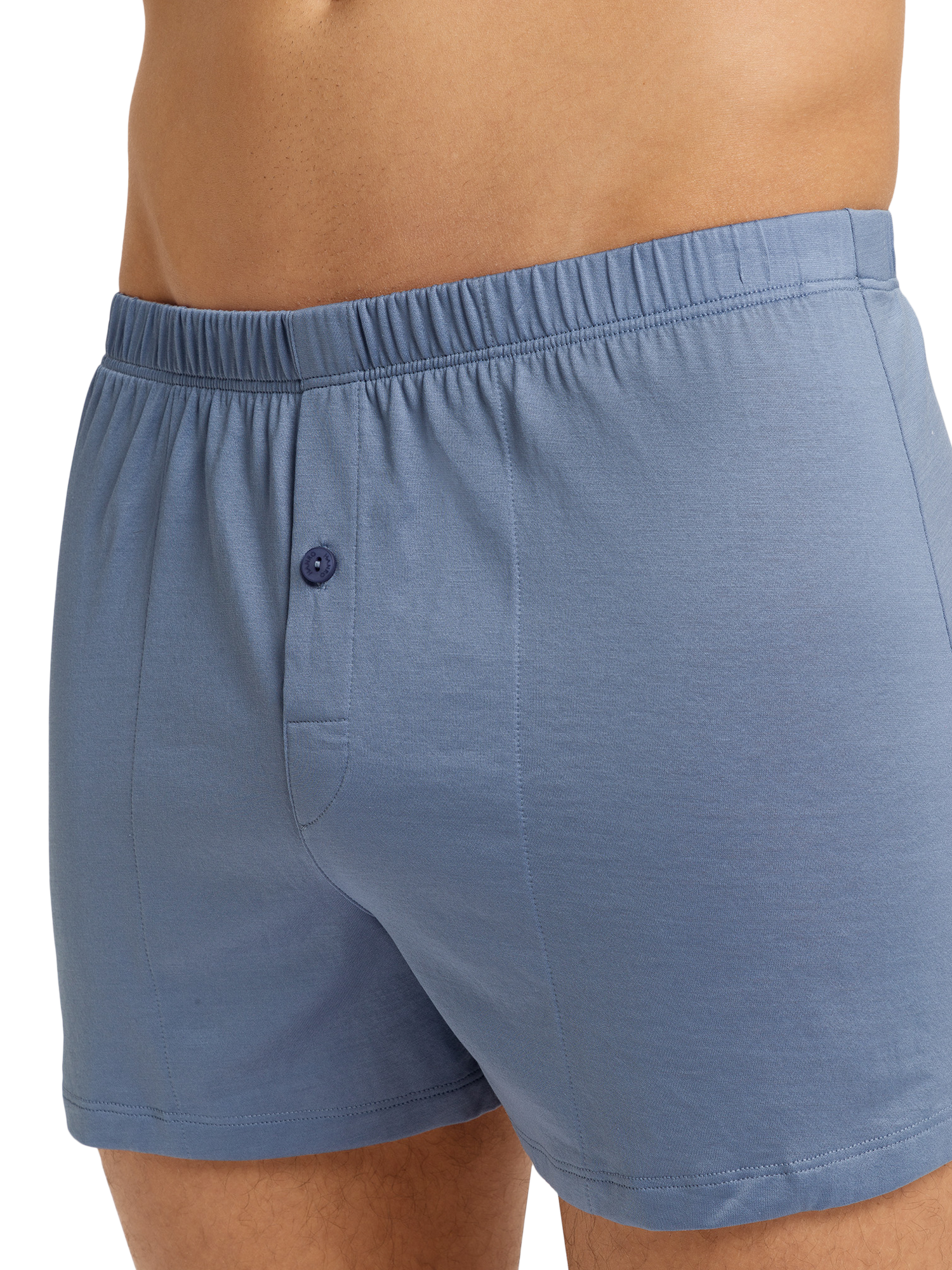 Product image 6 of 6, which shows Hanro Cotton Sporty Boxers, Dusky Aqua, S