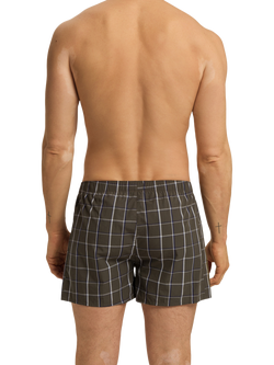 Hanro Cotton Fancy Woven Boxers, Urban Check - view 2, Urban Check