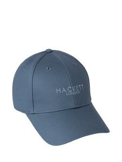 Hackett London Logo Cotton Baseball Cap, Dark Denim Blue