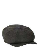 Christys' Herringbone Tweed 8-Piece Baker Boy Cap, Biscuit