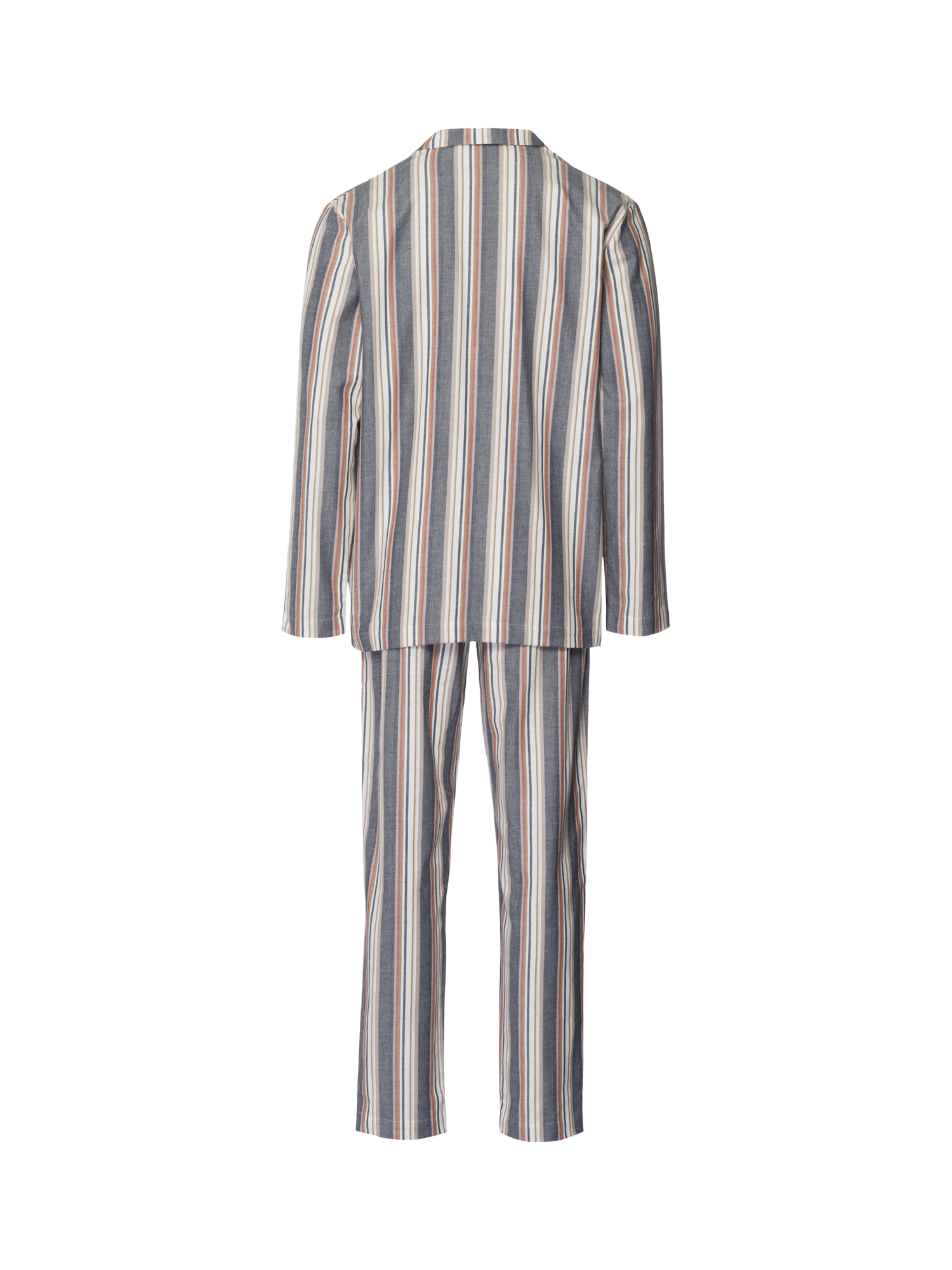 Product image 5 of 6, which shows Hanro Cotton Stripe Long Sleeve Pyjama Set, Redwood Stripe, S