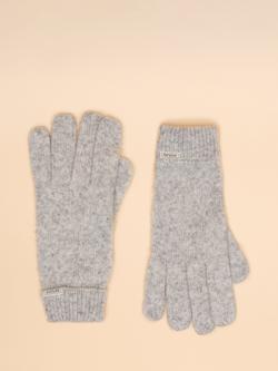 Joules Knitted Polyester Blend Gloves, Grey