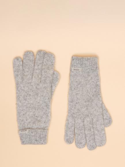 Joules Knitted Polyester Blend Gloves, Grey