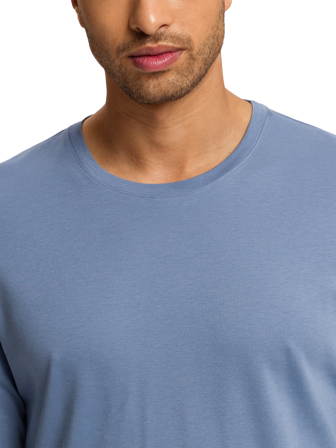 Product image 5 of 6, which shows Hanro Cotton Blend Leaf Print Night & Day Pyjama Set, Aqua Ink Leaves, S