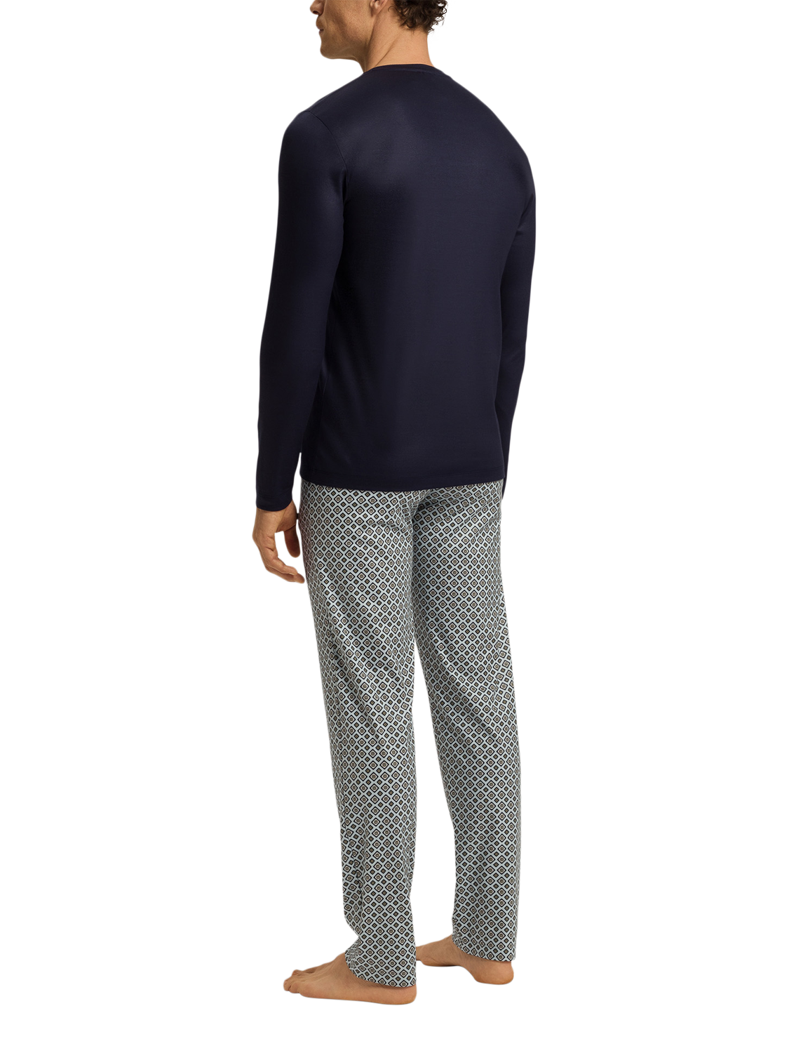 Product image 2 of 5, which shows Hanro Cotton Blend Geo Print Night & Day Pyjama Set, Grey Gems, S