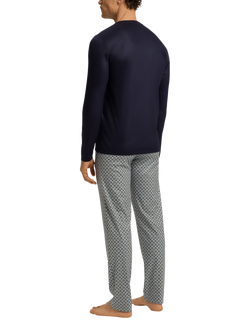 Hanro Cotton Blend Geo Print Night & Day Pyjama Set - view 2, Grey Gems